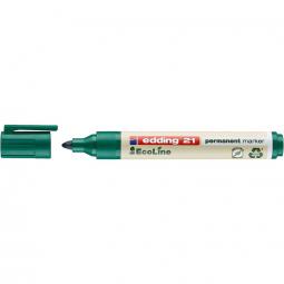 edding 21 EcoLine Permanent Bullet Tip Marker Green Pack of 10