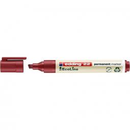 edding 22 EcoLine Permanent Chisel Tip Marker Red Pack of 10