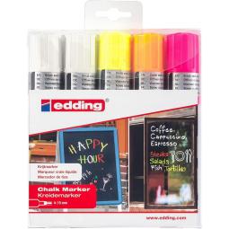 edding 4090 Chalk Marker Chisel Tip Assorted Pack of 5
