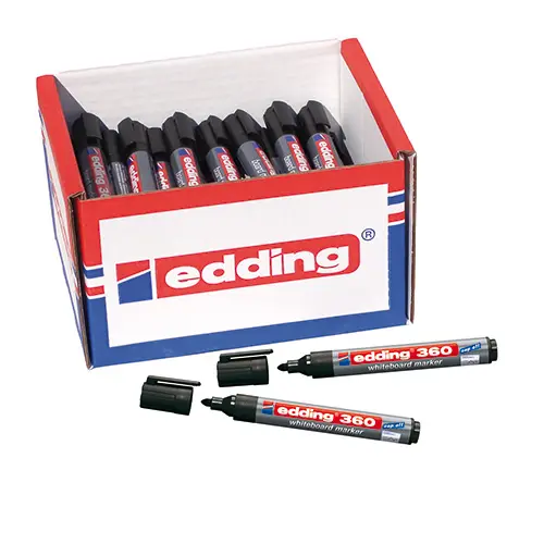 edding 360 Whiteboard Marker Bullet Tip 1.5-3mm Line Black Classpack (Pack 50) - 4-CP46