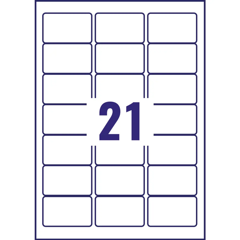 Avery Heavy Duty Labels 63.5x38mm White L7060-20 21 per sheet Pack of 420