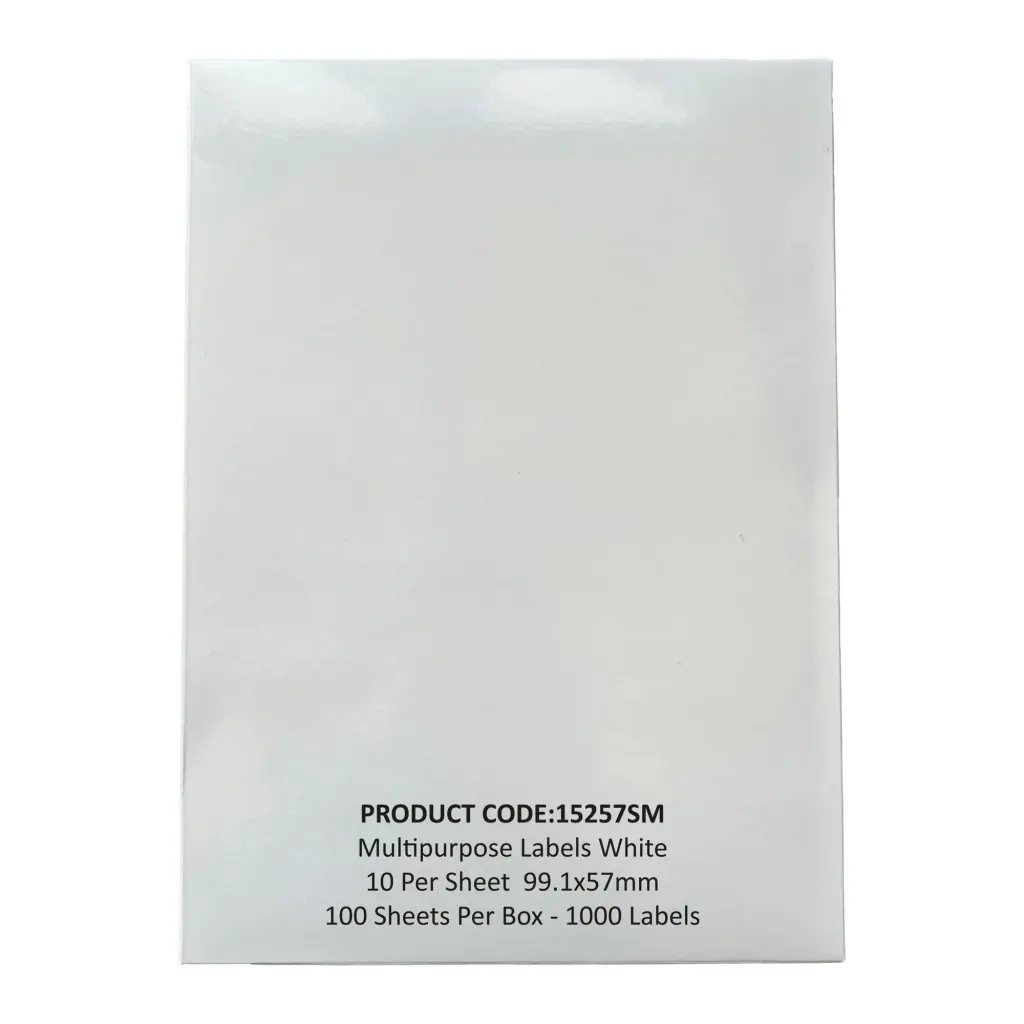 ValueX A4 White Labels 10 Per Sheet 99.1x57 100 Sheets