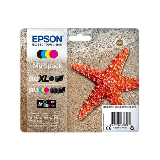 Epson 603 Starfish Multipack Ink Cartridge Pack 4 C13T03A94010