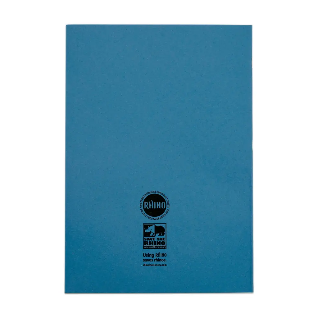 Rhino A4 Exercise Book 48 Page Ruled F8M Light Blue Pack 10 EX68197CV-2