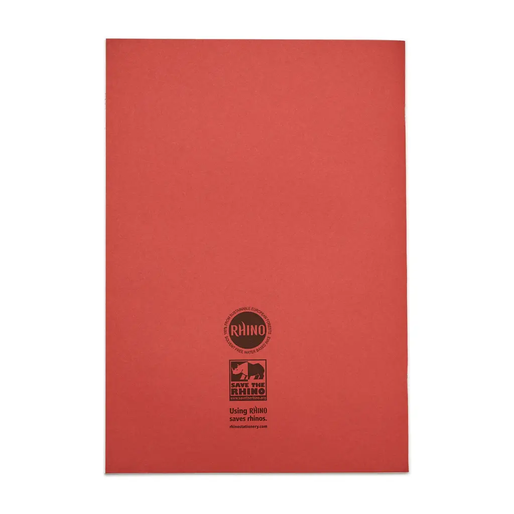 Rhino A4 Exercise Book 48 Page Ruled F8M Red Pack 10 EX68184PP-8