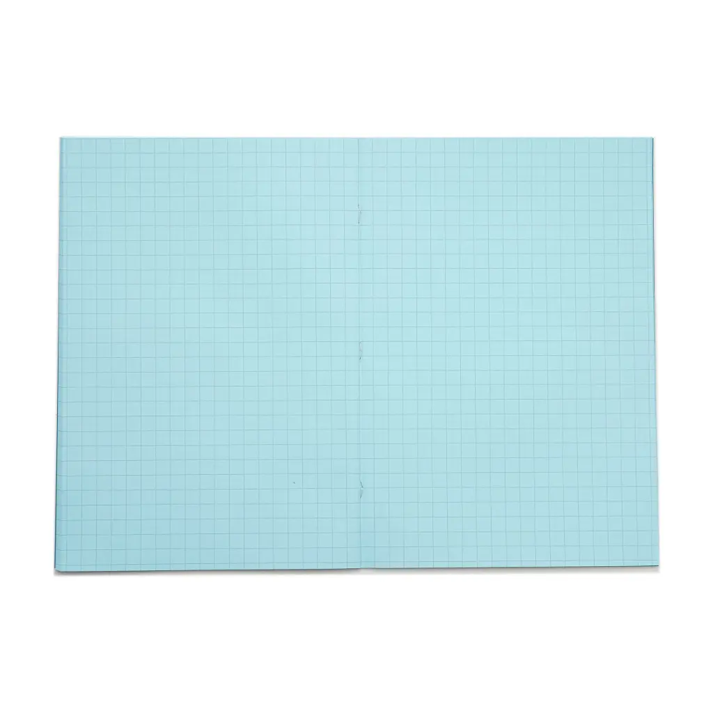 Rhino A4 Exercise Book 48 Page 12mm Squares S10 Blue Pack 10 EX681339B-2