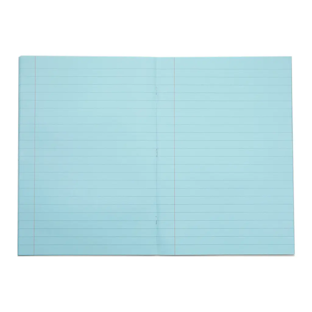 Rhino A4 Exercise Book 48 Page Ruled F12M Light Blue Pack 10 EX681111B-8