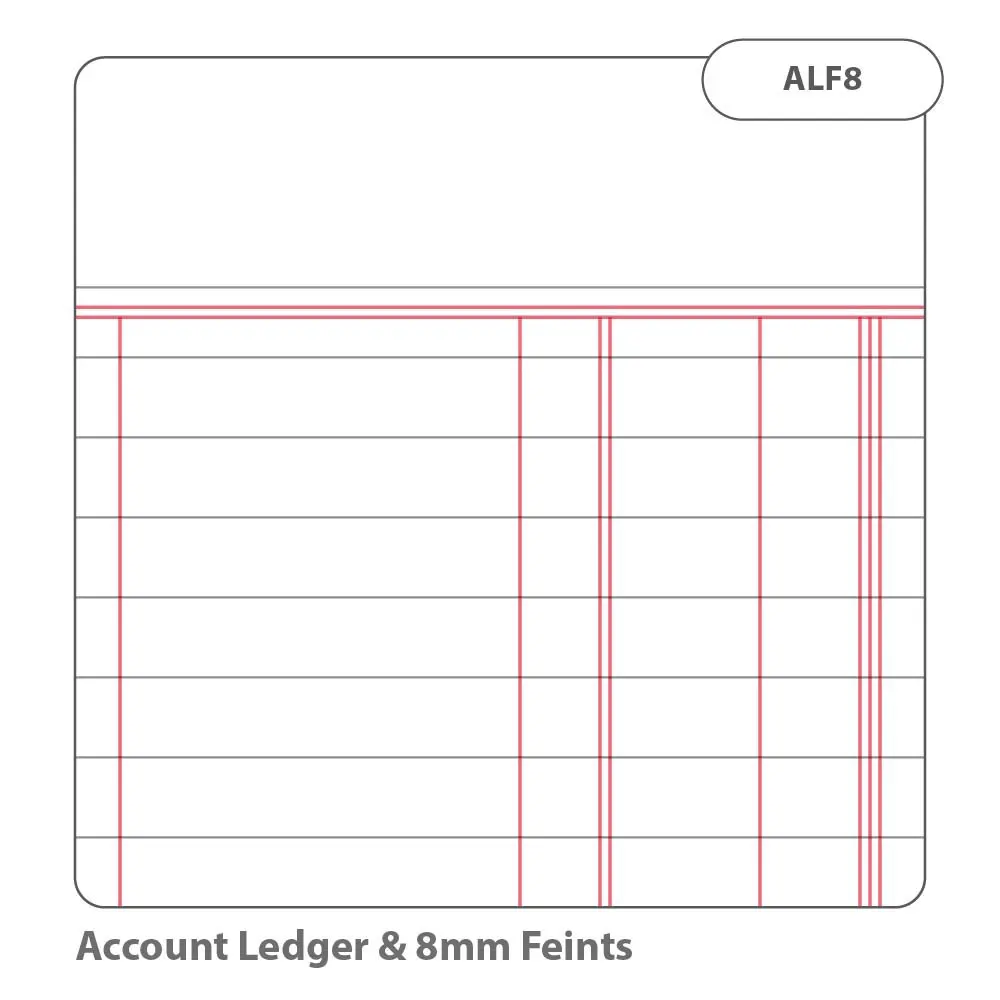 Rhino A4 Book-Keeping Book 32 Page Ledger Ruling Pack 12 BKL-4