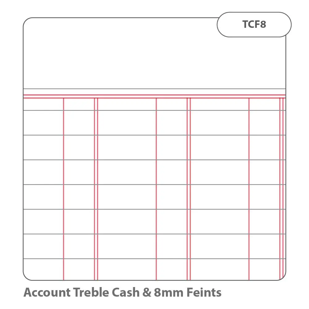 Rhino A4 Book-Keeping Book 32 Page Cash Ruling Pack 12 BKC-6