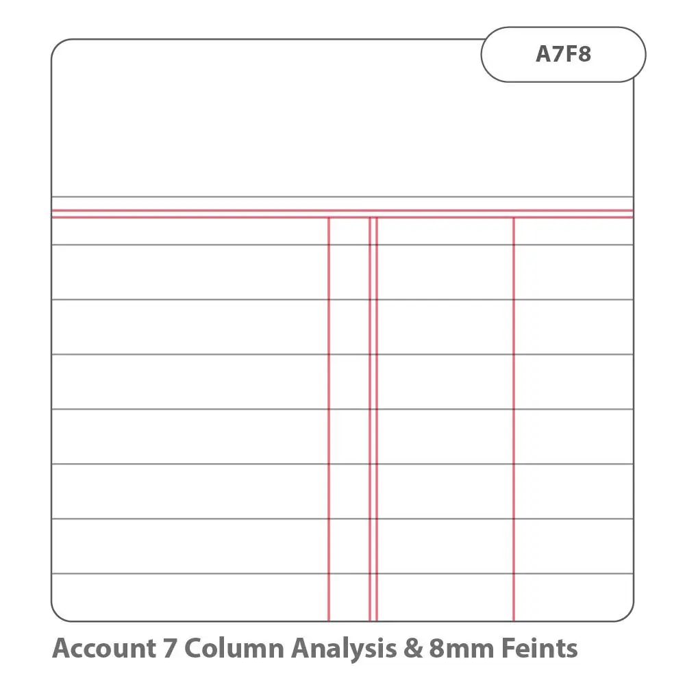 Rhino A4 Book-Keeping Book 32 Page Analysis Ruling Pack 12 BKA-2