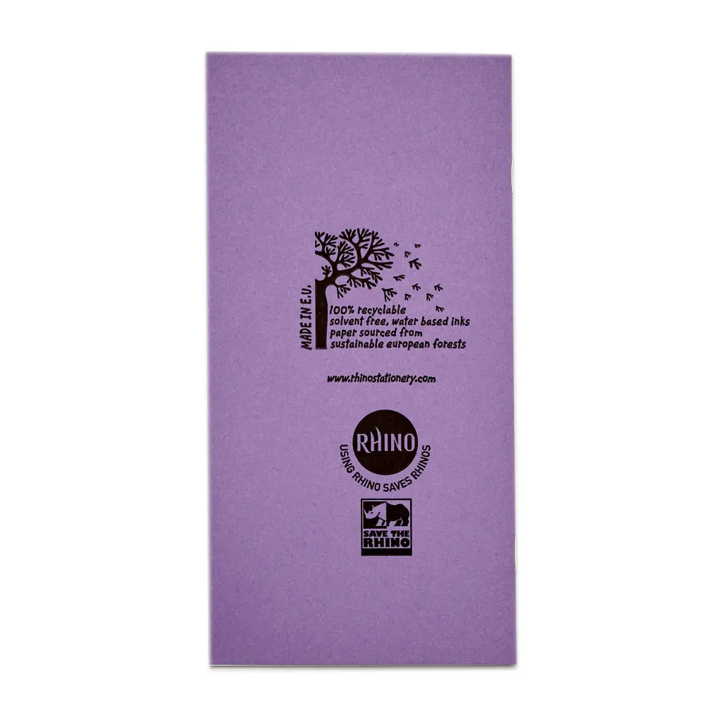 Rhino 8x4 Exercise Book 32 Page Ruled F8CM Purple Pack 100 VNB005-122-6