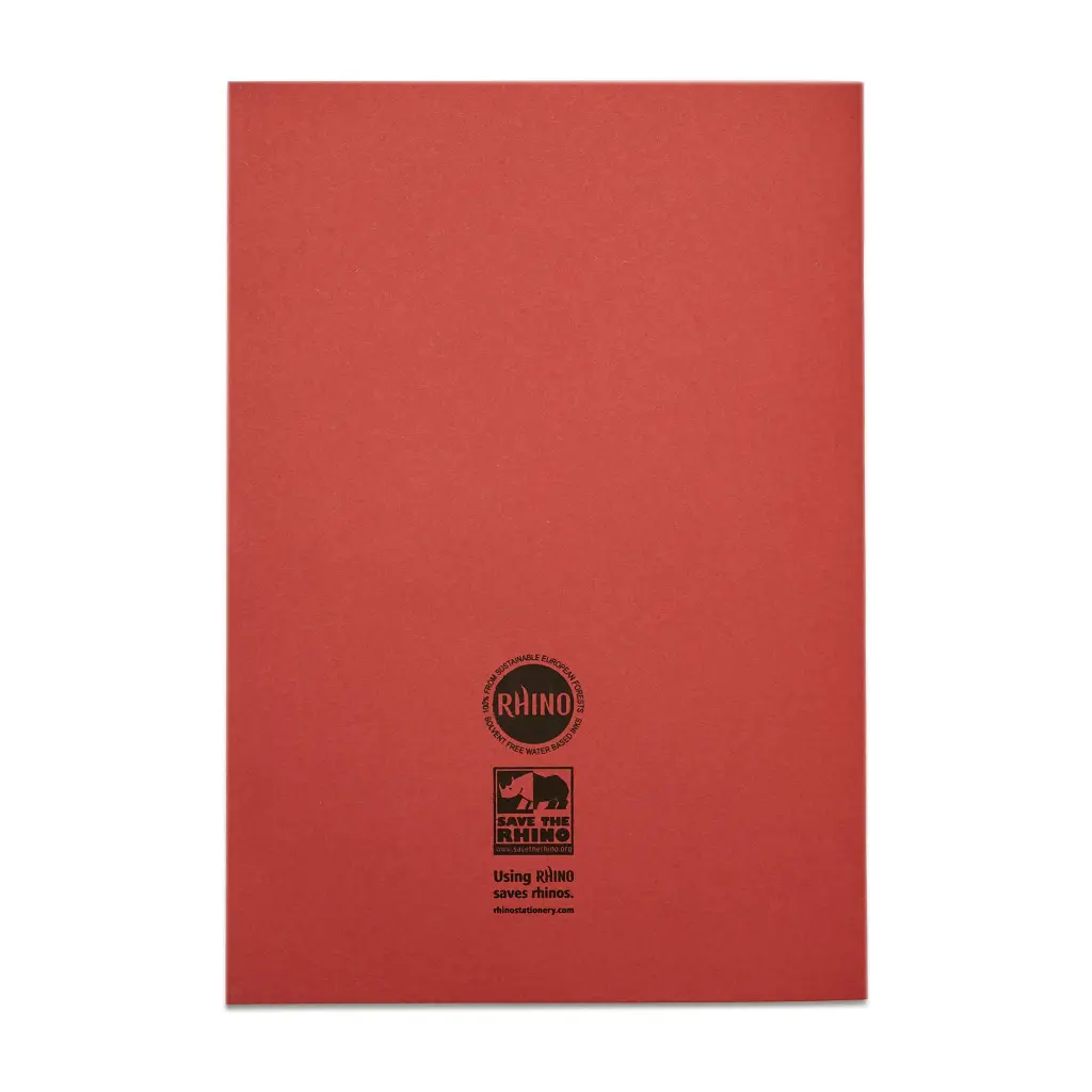 Rhino A4 Exercise Book 80 Page Ruled F8M Red Pack 50 VEX668-495-8