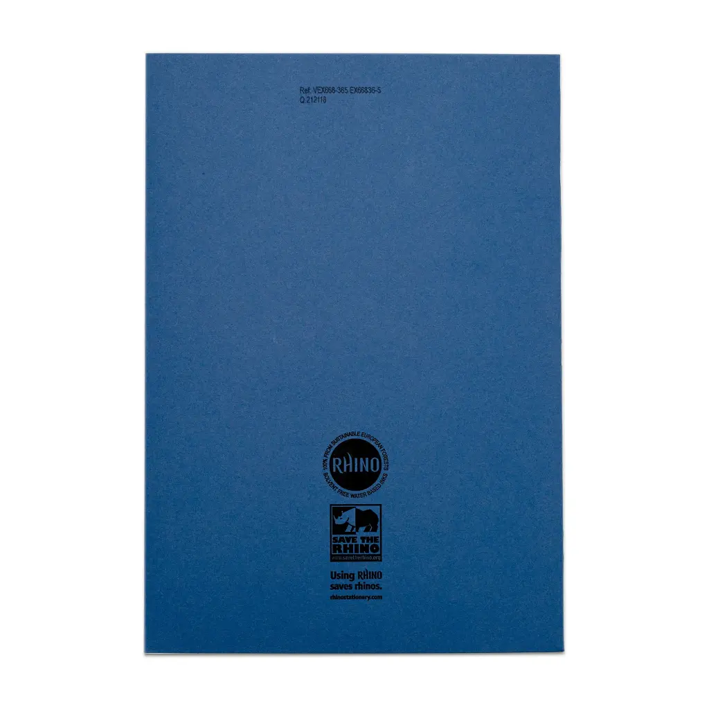 Rhino A4 Exercise Book 80 Page Ruled F8M Dark Blue Pack 50 VEX668-365-0