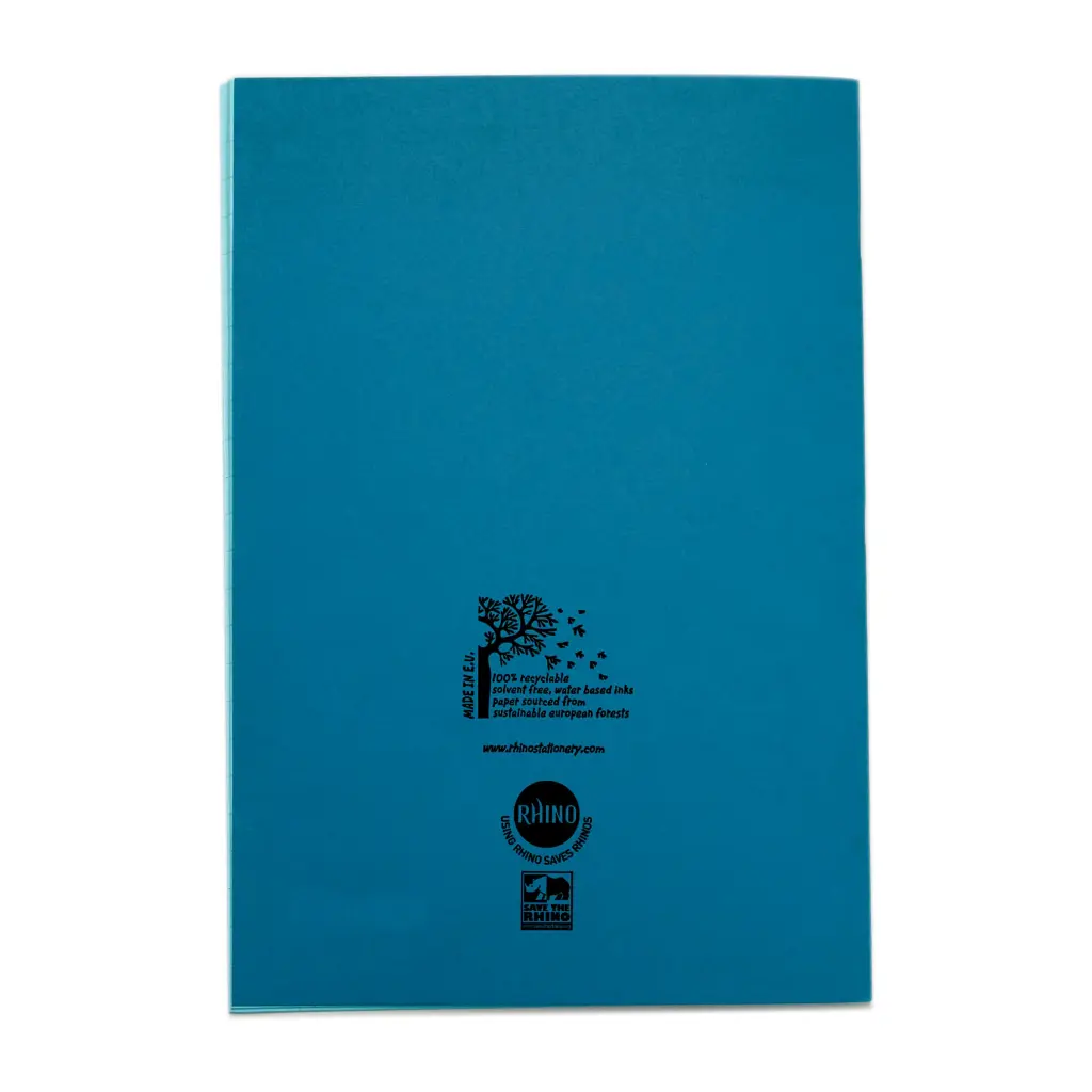 Rhino A4 Exercise Book 80 Page Ruled F8M Blue Pack 50 VEX668-1335-2