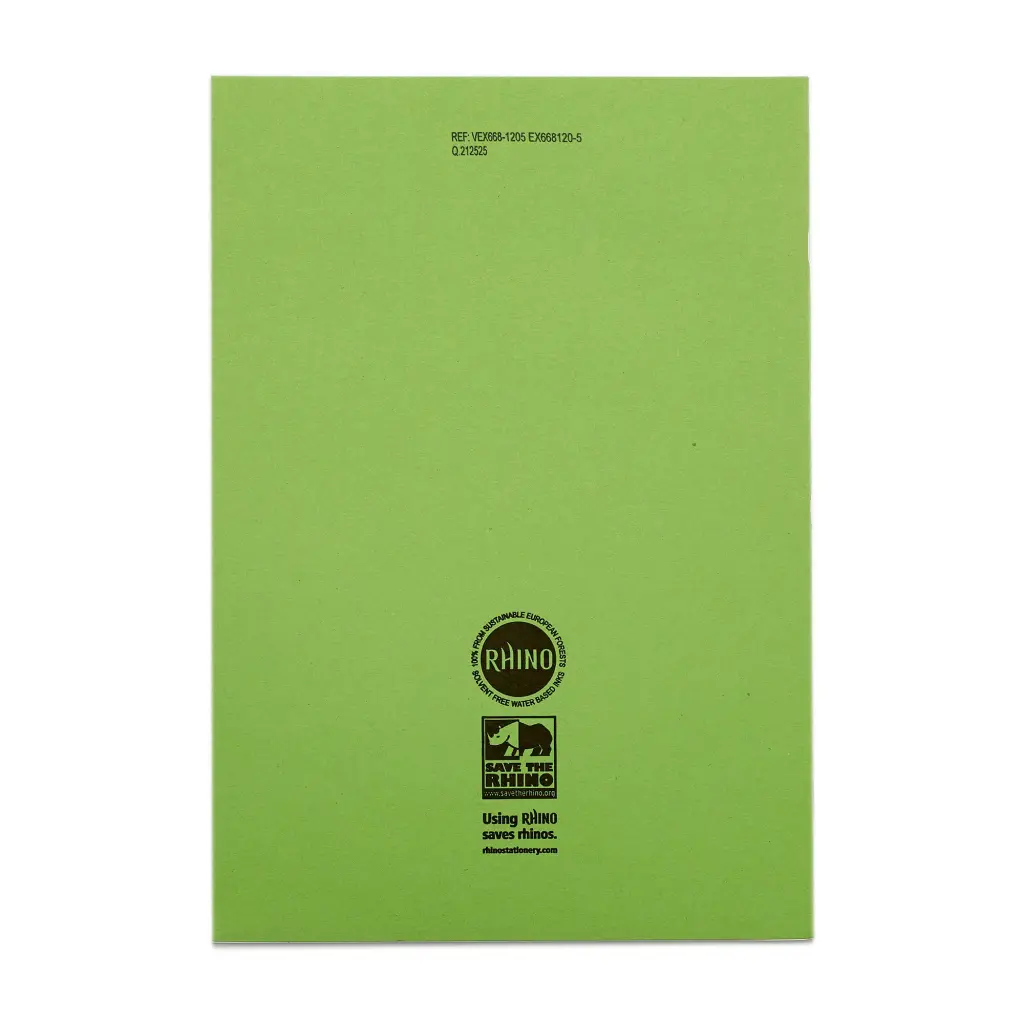 Rhino A4 Exercise Book 80 Page Ruled F8M Green Pack 50 VEX668-1205-4