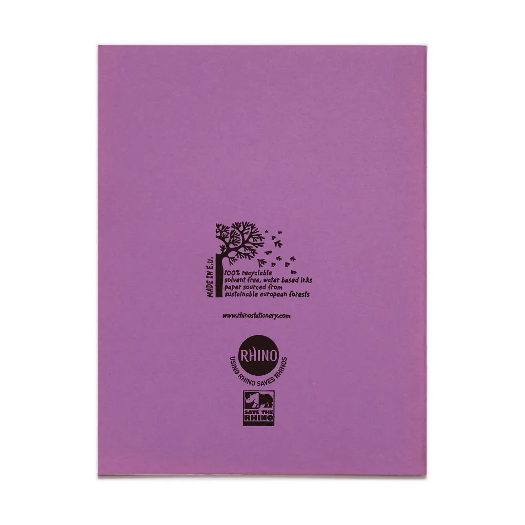 Rhino 9 x 7 Exercise Book 80 Page Ruled F8M Purple Pack 100 VEX554-300-6