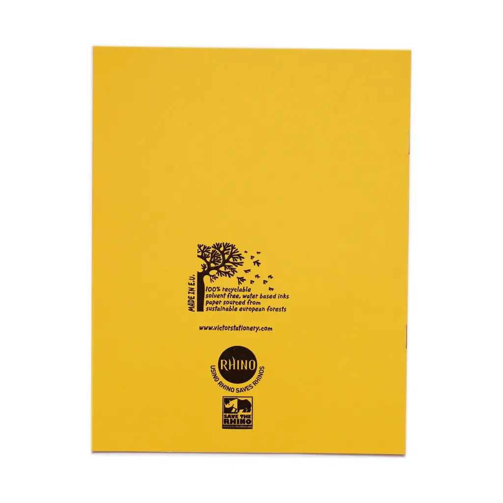 Rhino 9 x 7 Exercise Book 80 Page Ruled F8M Yellow Pack 100 VEX554-148-6