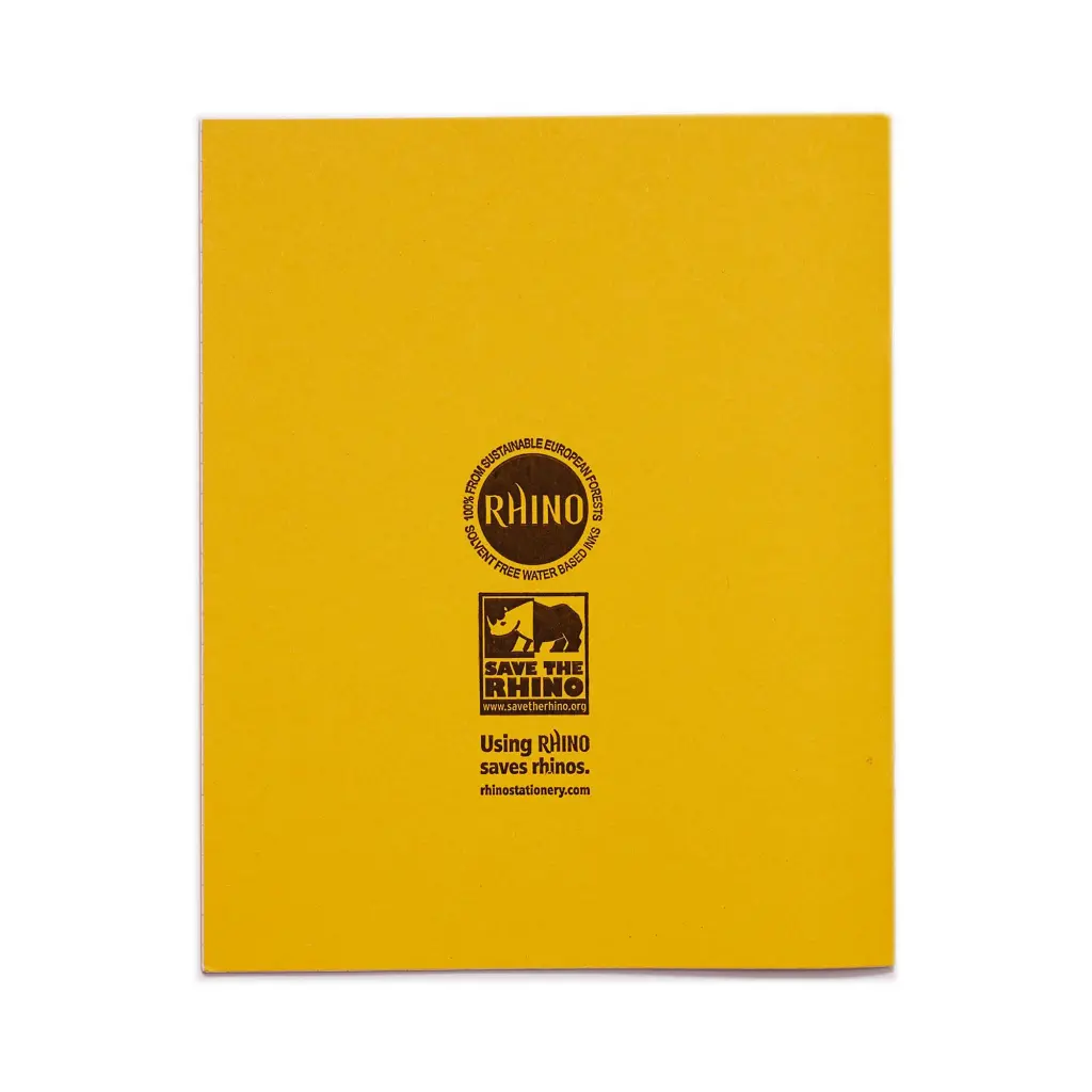 Rhino 8 x 6.5 Exercise Book 48 Page Plain Yellow Pack 100 VEX342-448-2