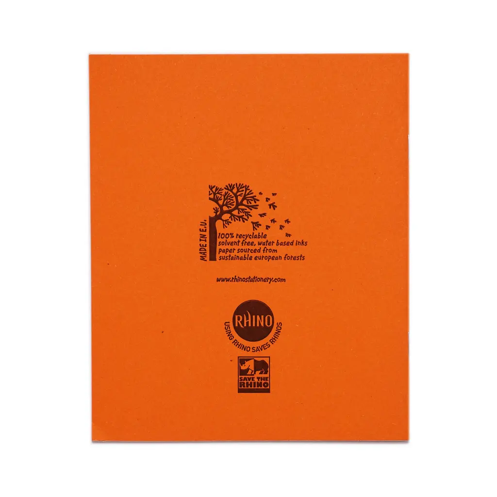 Rhino 8 x 6.5 Exercise Book 48 Page Ruled F8M Orange Pack 100 VEX342-370-0