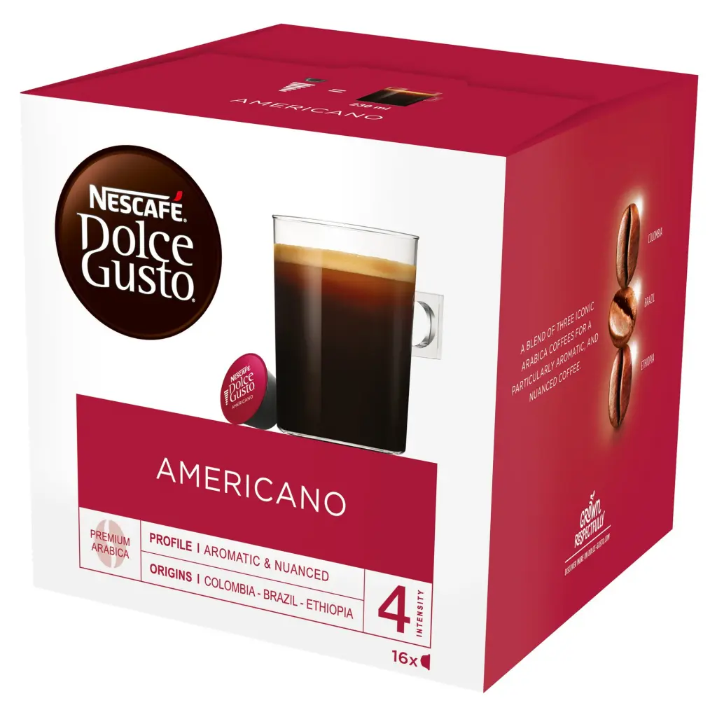 Nescafe Dolce Gusto  Americano Coffee 16 Capsules Pack 3 12528219