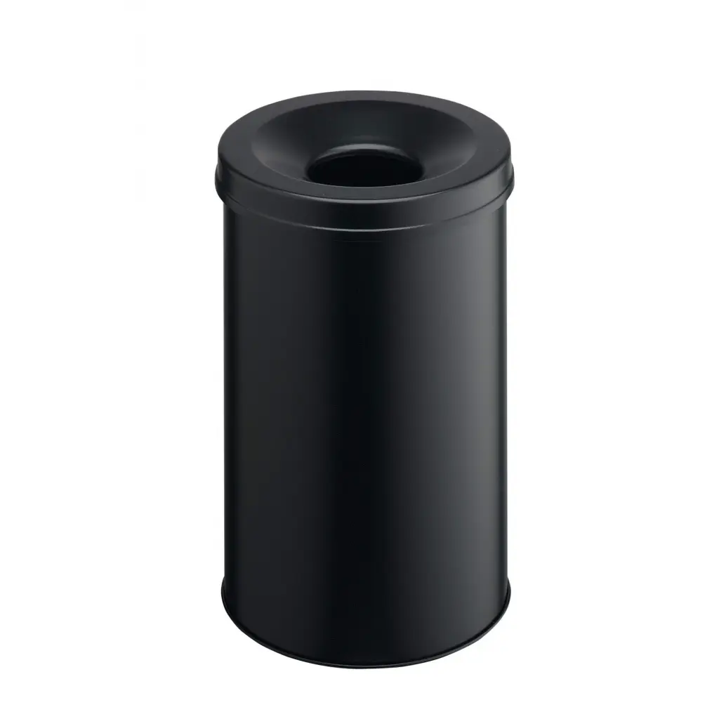 Durable SAFE Metal Waste Bin 60L Capacity Black 330701