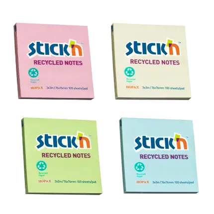 Stickn Sticky Notes 76x76mm 100 Per Pad Assorted Pack of 12 21433WP