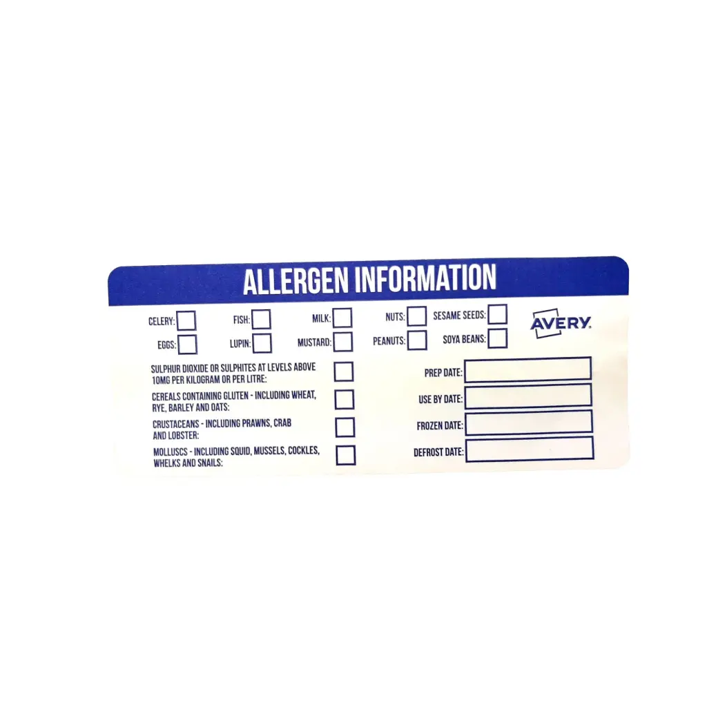 Avery Allergen Food Labels 98x40mm Pack of 300 ALL9840