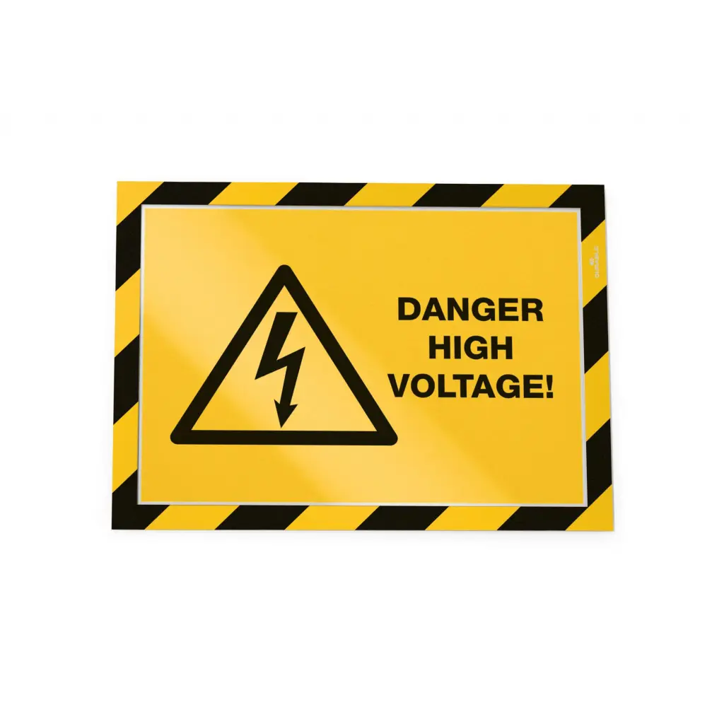 Durable Self-Adhesive Safety Sign Magnetic Frame A4 Yellow/Black Pack of 2