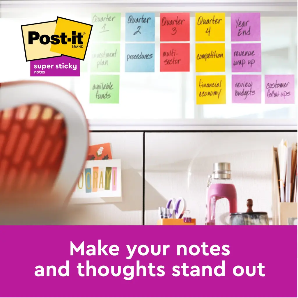 Post-It Super Sticky Notes 47.6x47.6mm 90 Sheets Cosmic Pack of 12