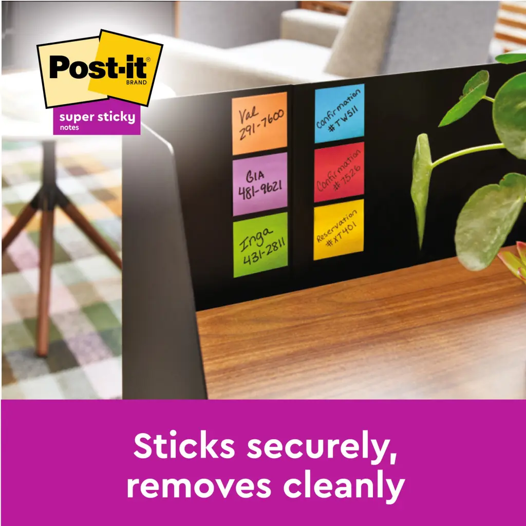 Post-It Super Sticky Notes 47.6x47.6mm 90 Sheets Cosmic Pack of 12