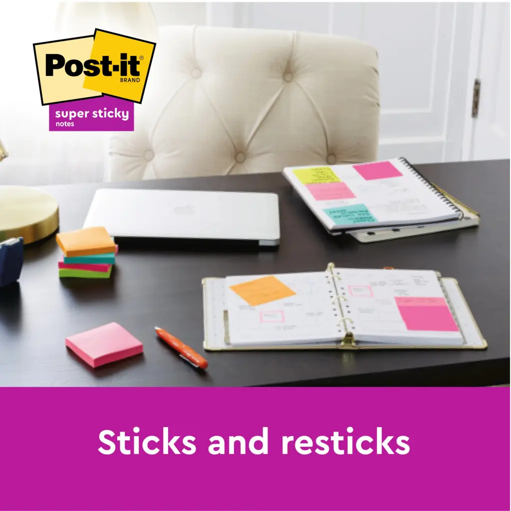 Post-It Super Sticky Notes 47.6x47.6mm 90 Sheets Cosmic Pack of 12