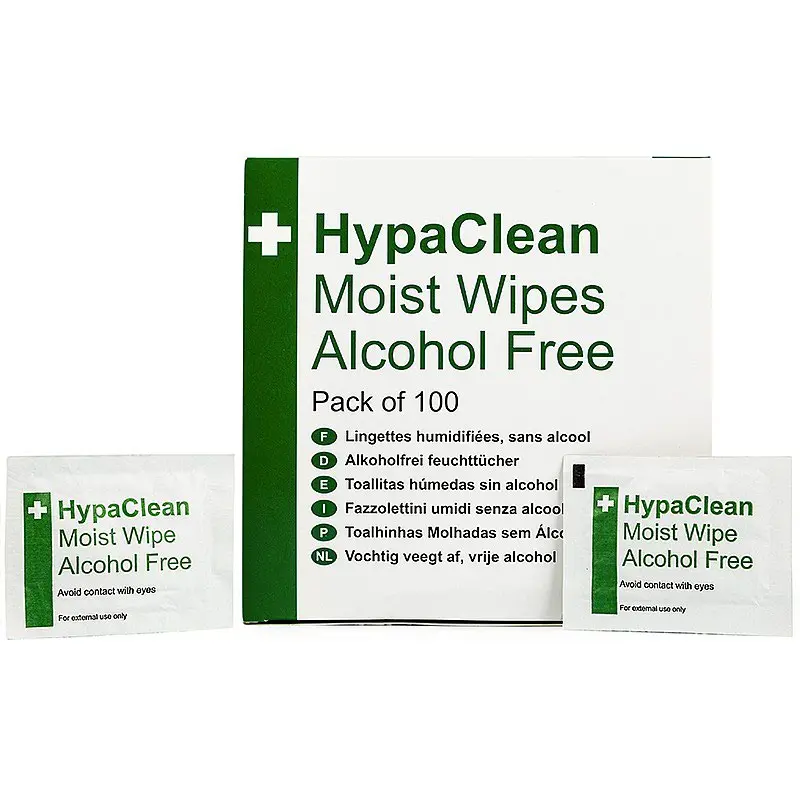 HypaClean Moist Wipes Alcohol Free Pack of 100 D5218