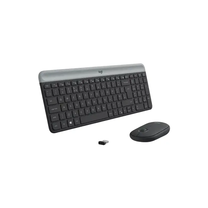 Logitech MK470 Slim USB QWERTY English Keyboard and 1000 DPI Optical Mouse Graphite