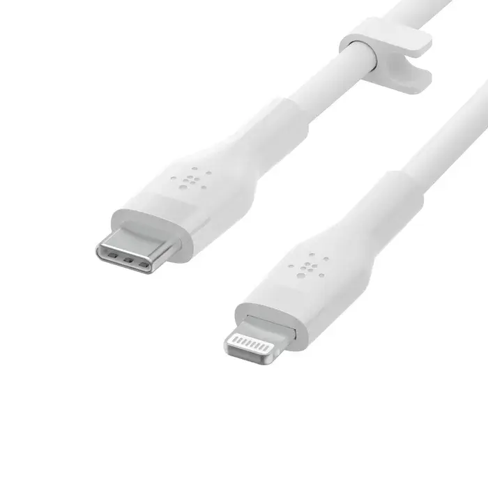 Belkin BoostCharge 1m Silicon USB-C to Lightning Cable White