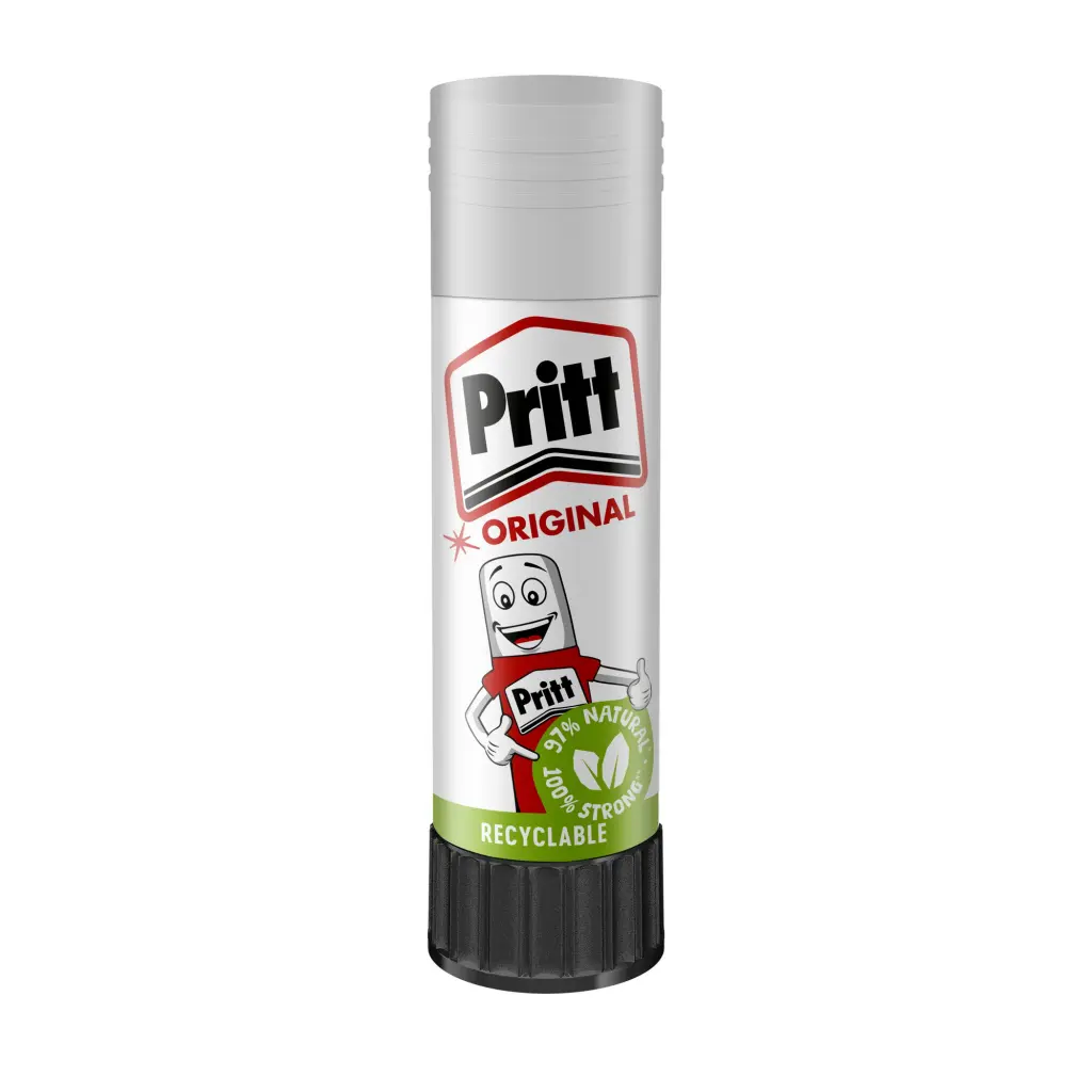 Pritt Original Glue Stick Sustainable Long Lasting Strong Adhesive Solvent Free Value Pack 43g (Pack 5) - 1456072