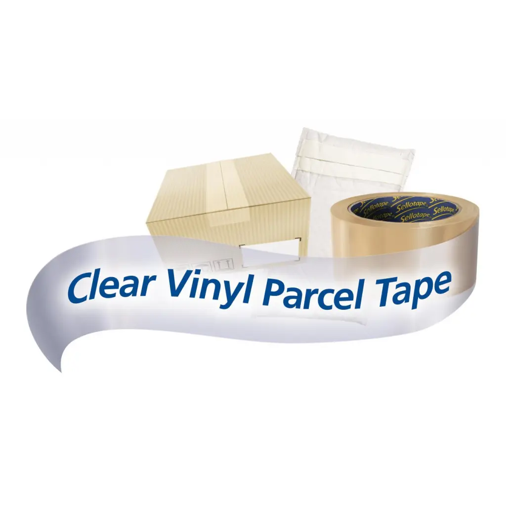 Sellotape Parcel Plus Vinyl Waterproof Extra Strong Packaging Tape 50mm x 66m Clear (Pack 6) - 1445488