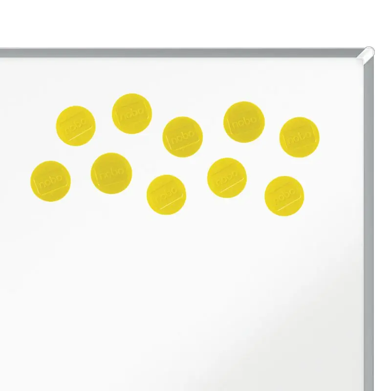 Nobo Whiteboard Magnets 38mm Yellow (Pack 10) - 1915316