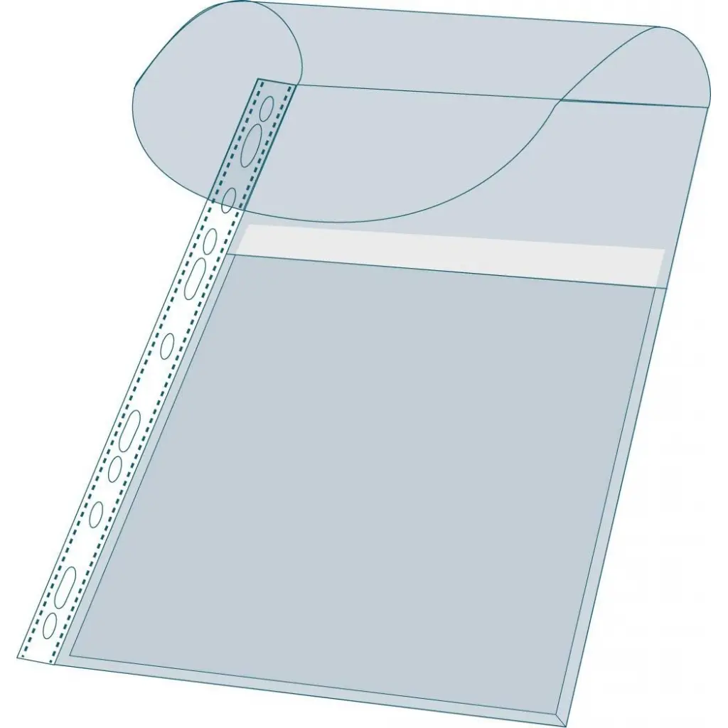 Exacompta Expanding Punched Pockets With Flap A4 Clear (Pack 10) - 5503E