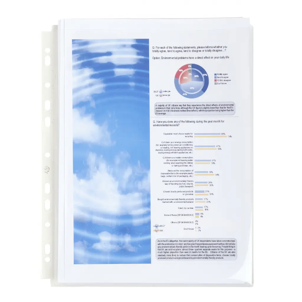 Exacompta Expanding Punched Pockets A4 Clear (Pack 10) - 5507E