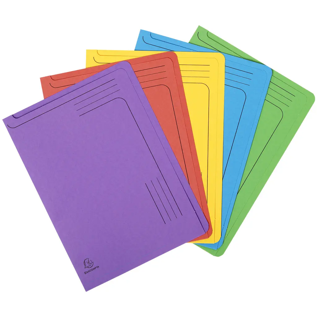 Exacompta Forever Slip Files 290gsm A4 Assorted Colours (Pack 5) - 48000E