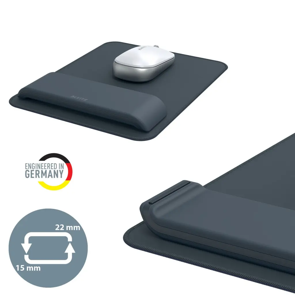 Leitz Mouse Mat with Height Adjustable Wrist Rest Dark Grey - 65170089