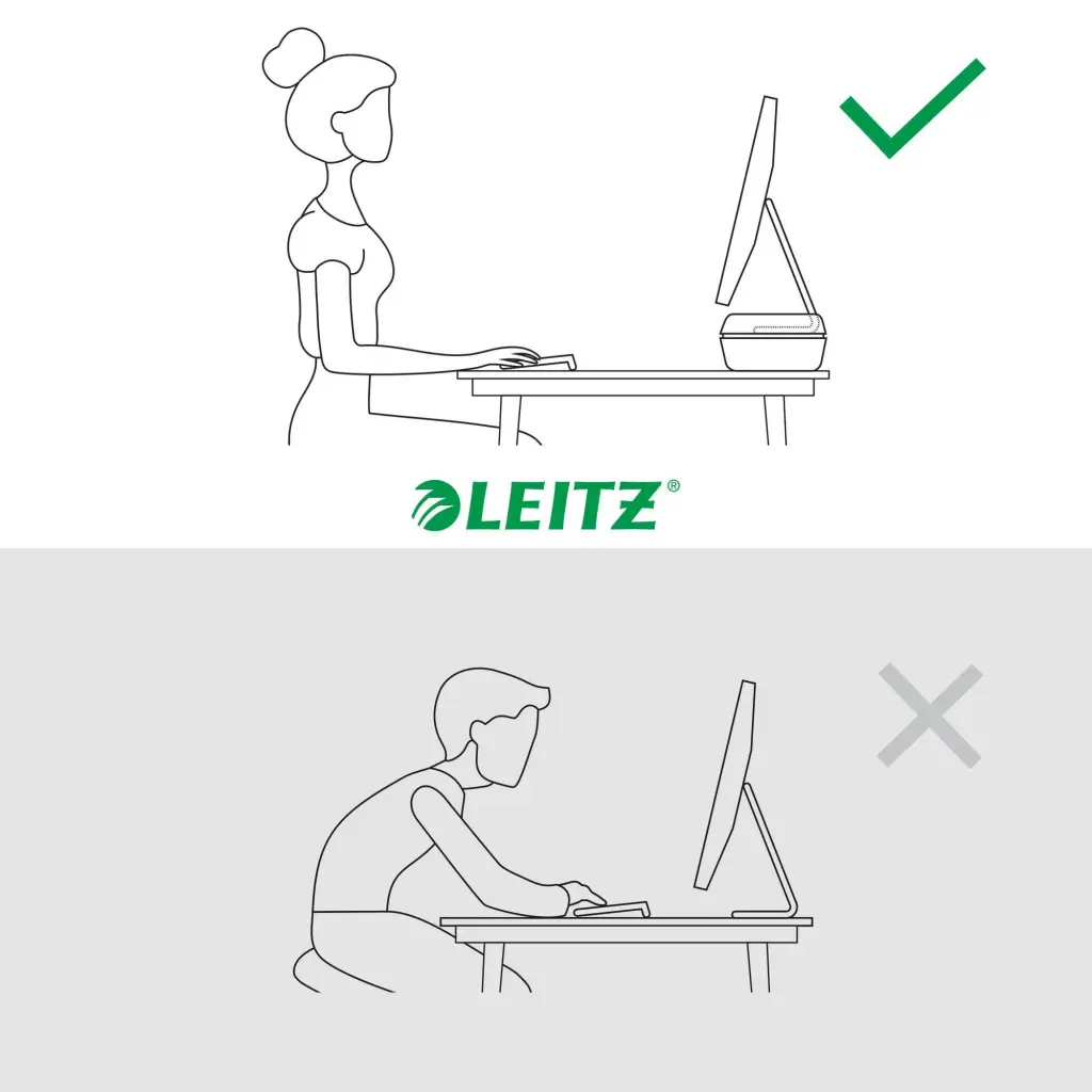 Leitz Ergo Adjustable Monitor Stand with 2 Height Settings Suitable for Monitors upto 27inches Dark Grey - 65040089