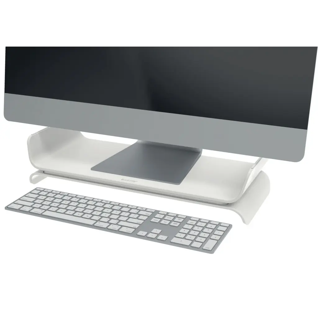 Leitz Ergo Adjustable Monitor Stand with 2 Height Settings Suitable for Monitors upto 27inches Light Grey - 65040085