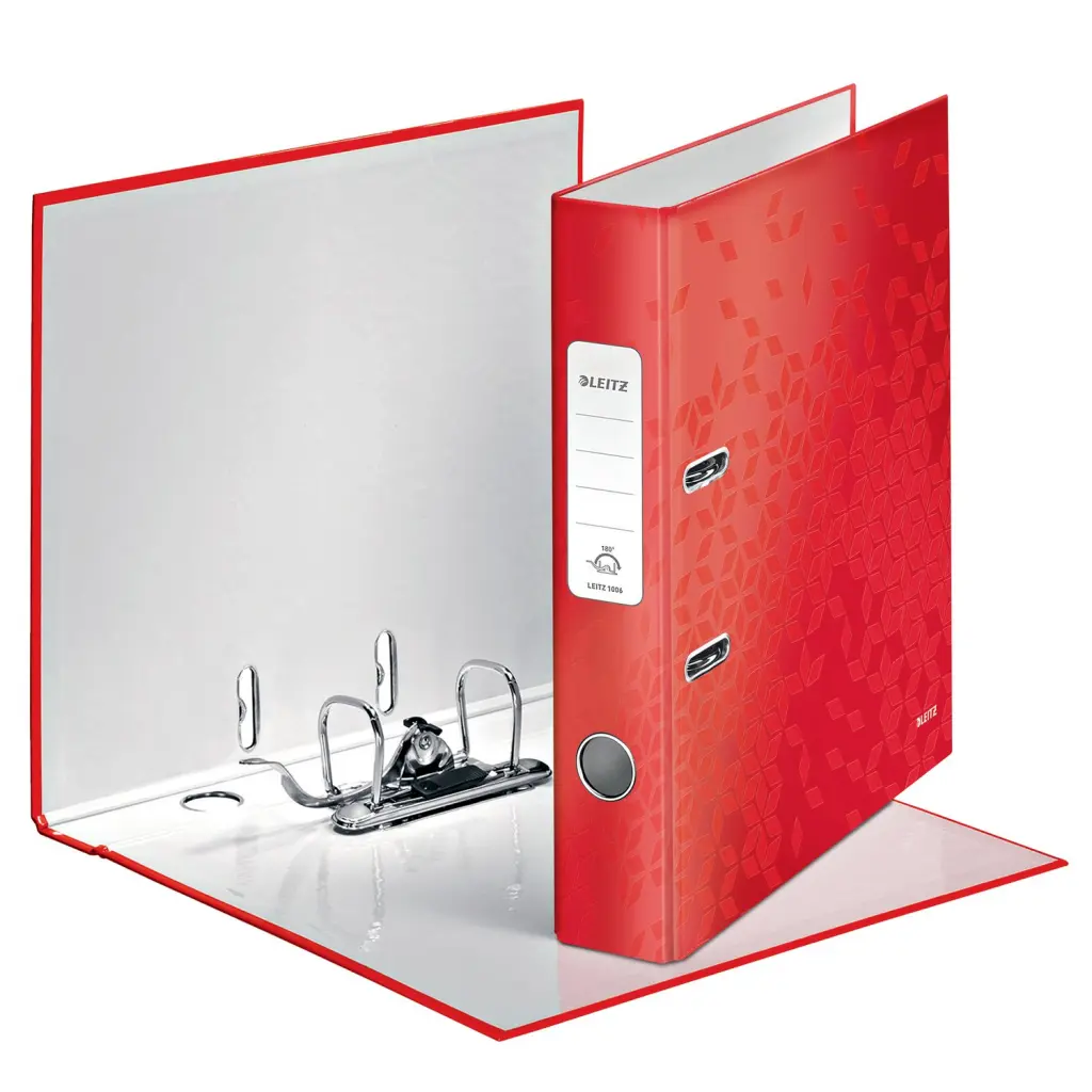 Leitz Lever Arch File 180 WOW A4 50mm Red (Pack 10) - 10060026