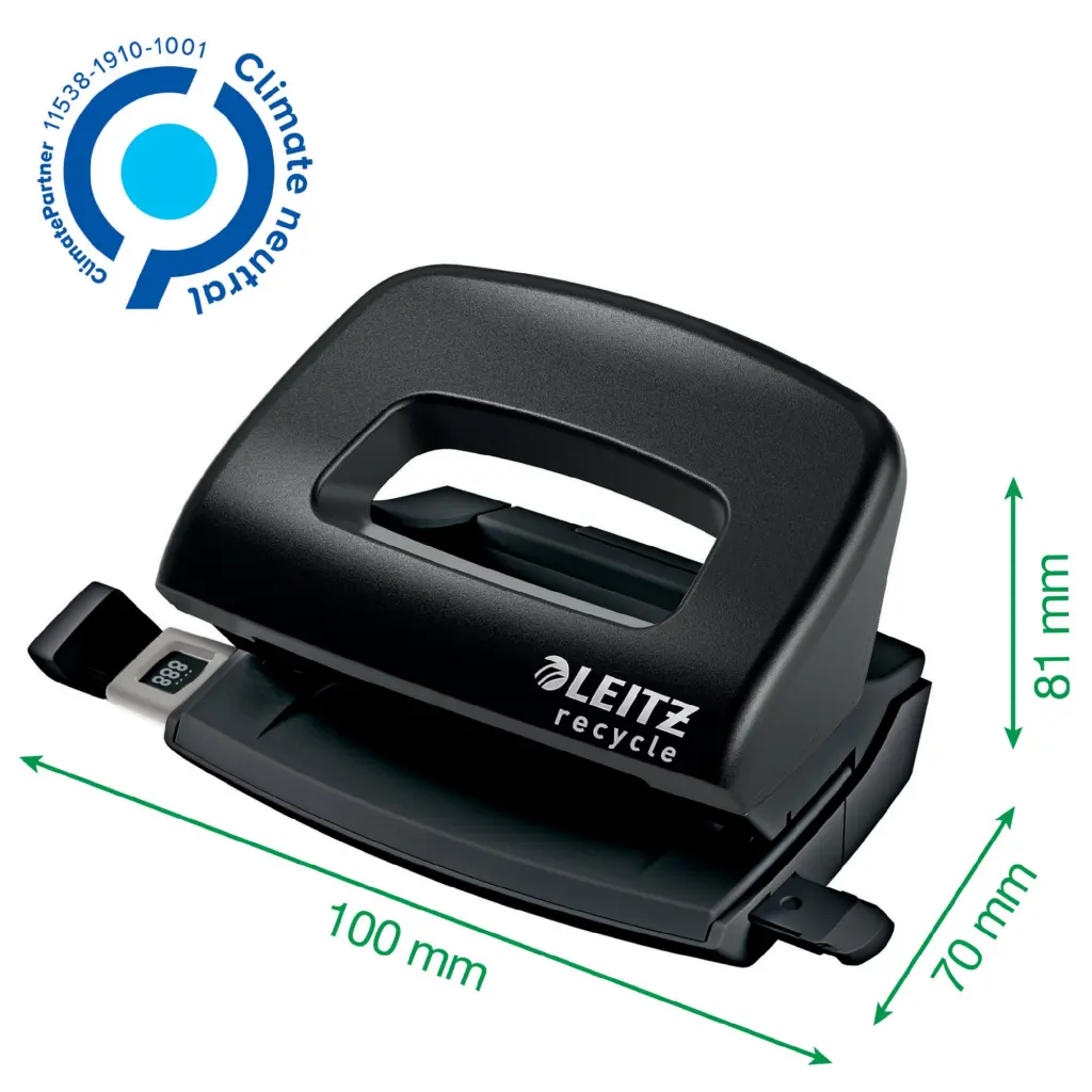 Leitz NeXXt Recycle Mini Hole Punch 10 Sheets Black - 50100095