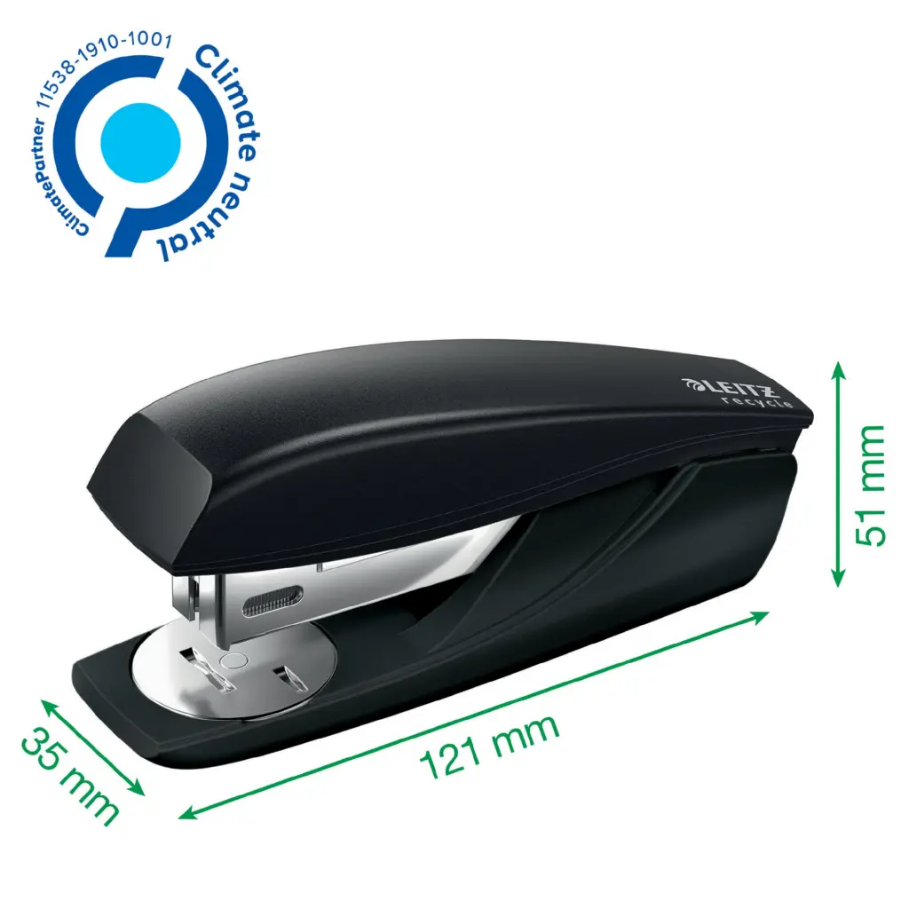 Leitz NeXXt Recycle Small Stapler 25 Sheets Black - 56060095