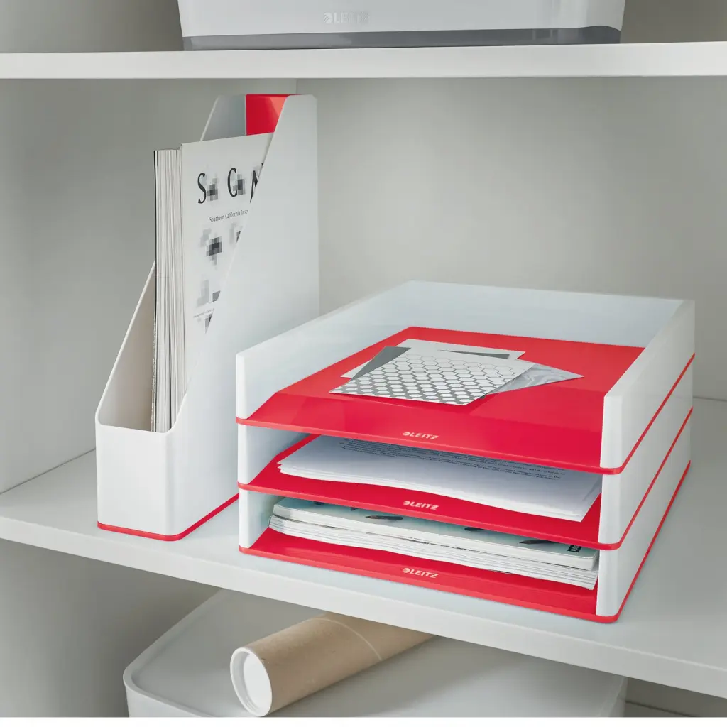 Leitz WOW Duo Colour Magazine File White/Red - 53621026