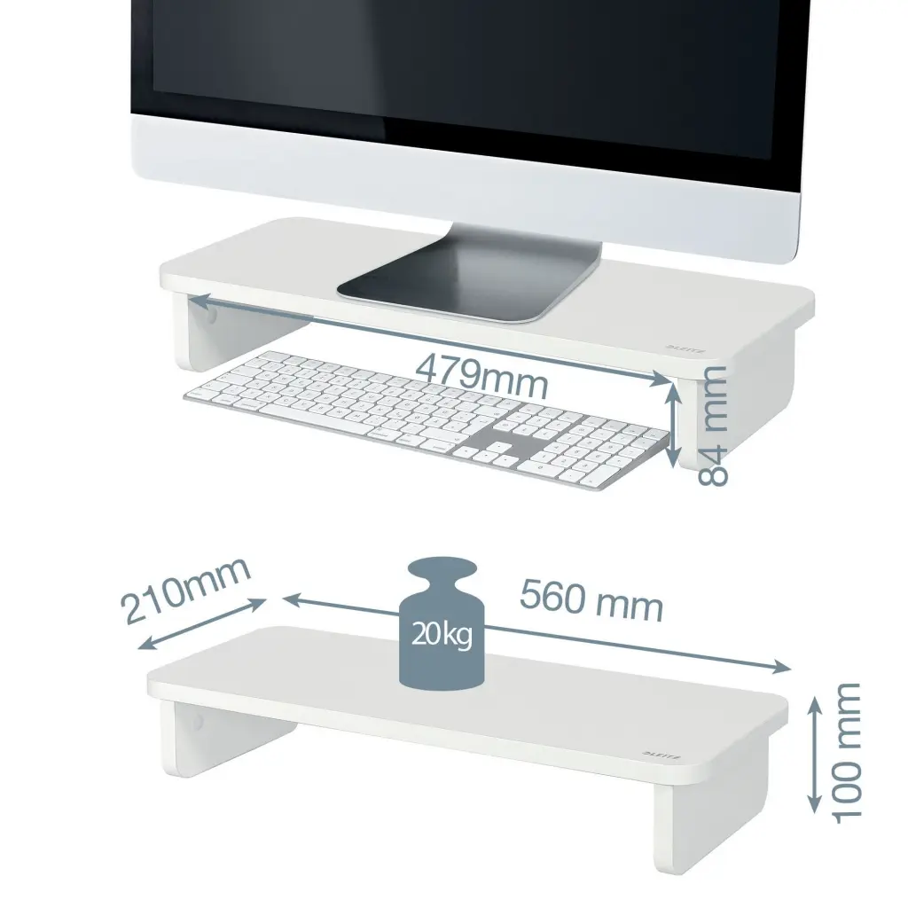 Leitz Ergo Stylish Monitor Riser Stand White - 64340001