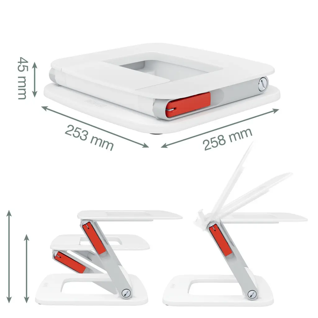 Leitz Ergo Height Adjustable Multi-Angle Laptop Stand White - 64240001