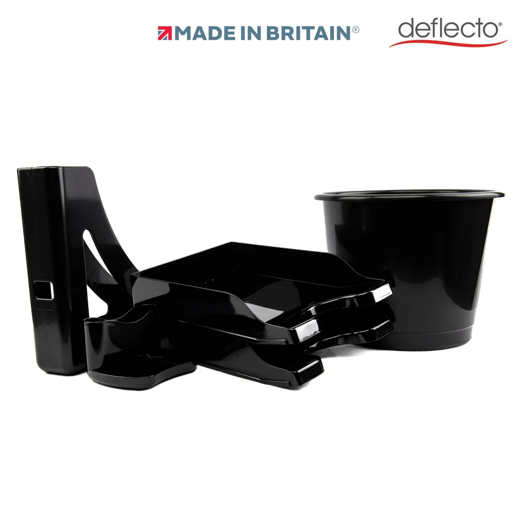 Deflecto Desk Accessory Starter Kit Black CP175YTBLK